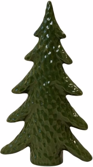 Four Candle Large Dimpled Green Ceramic Christmas Tree Ornament, Height: 27 cm – 1