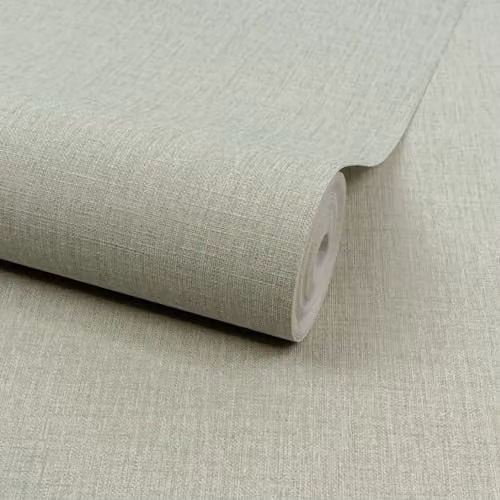 Grandeco Boutique Trente Linen Effect Luxury Embossed Wallpaper, Green