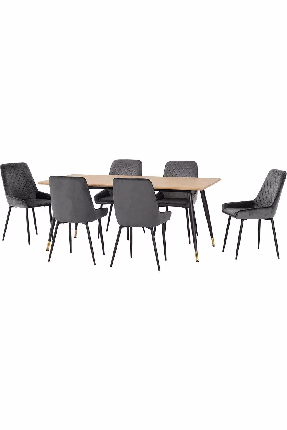 Seconique Hamilton Dining Set with 6 Avery Grey Chairs and 180cm Rectangular Table – 3
