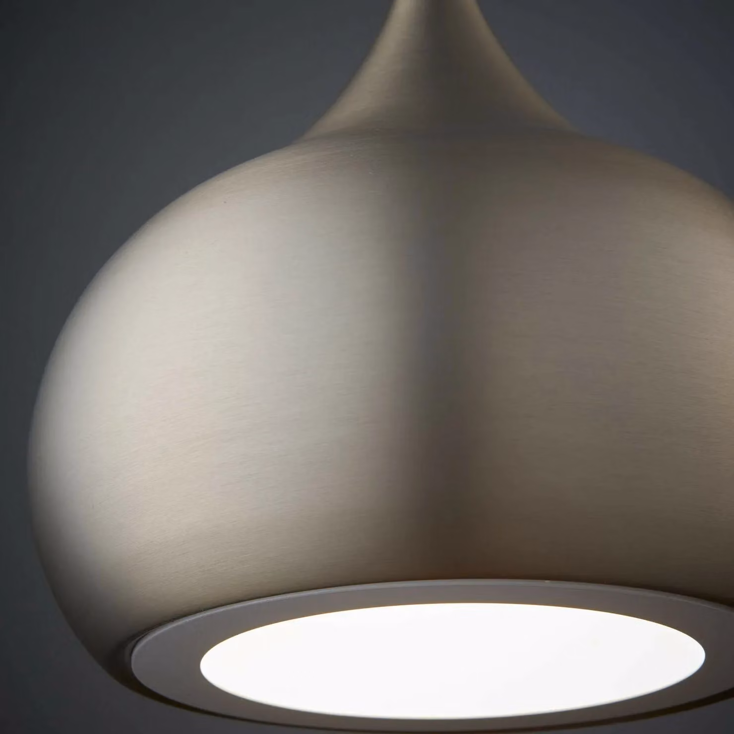 Loops 18W LED Ceiling Pendant Light in Matt Nickel with Cool White Bulb and Dome Shade – 3