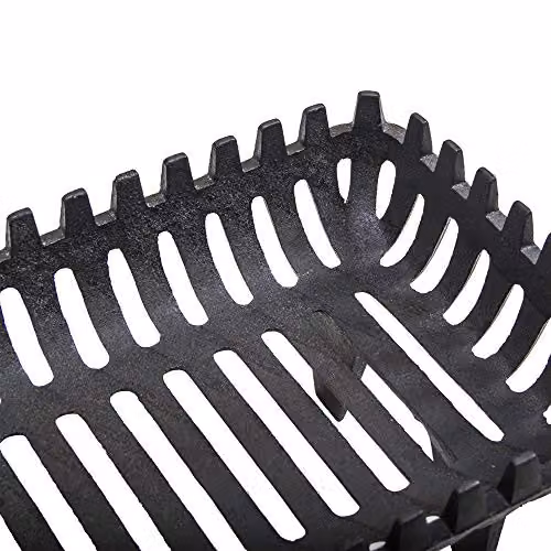 Fire Vida Cast Iron Freestanding Log Basket in Black, H 16 cm x W 38 cm x D 26 cm – 3