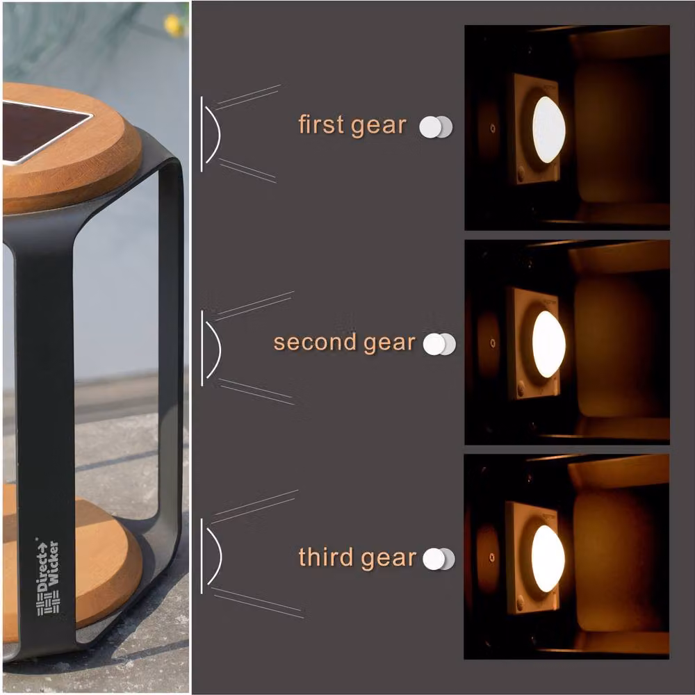 MIMO Outdoor Solar LED Lantern in Black with Warm White Light and Touch Control – 2