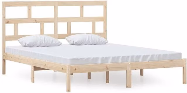 Berkfield Home Solid Wood Pine Bed Frame in Beige, W/D/H: 160 x 200 cm
