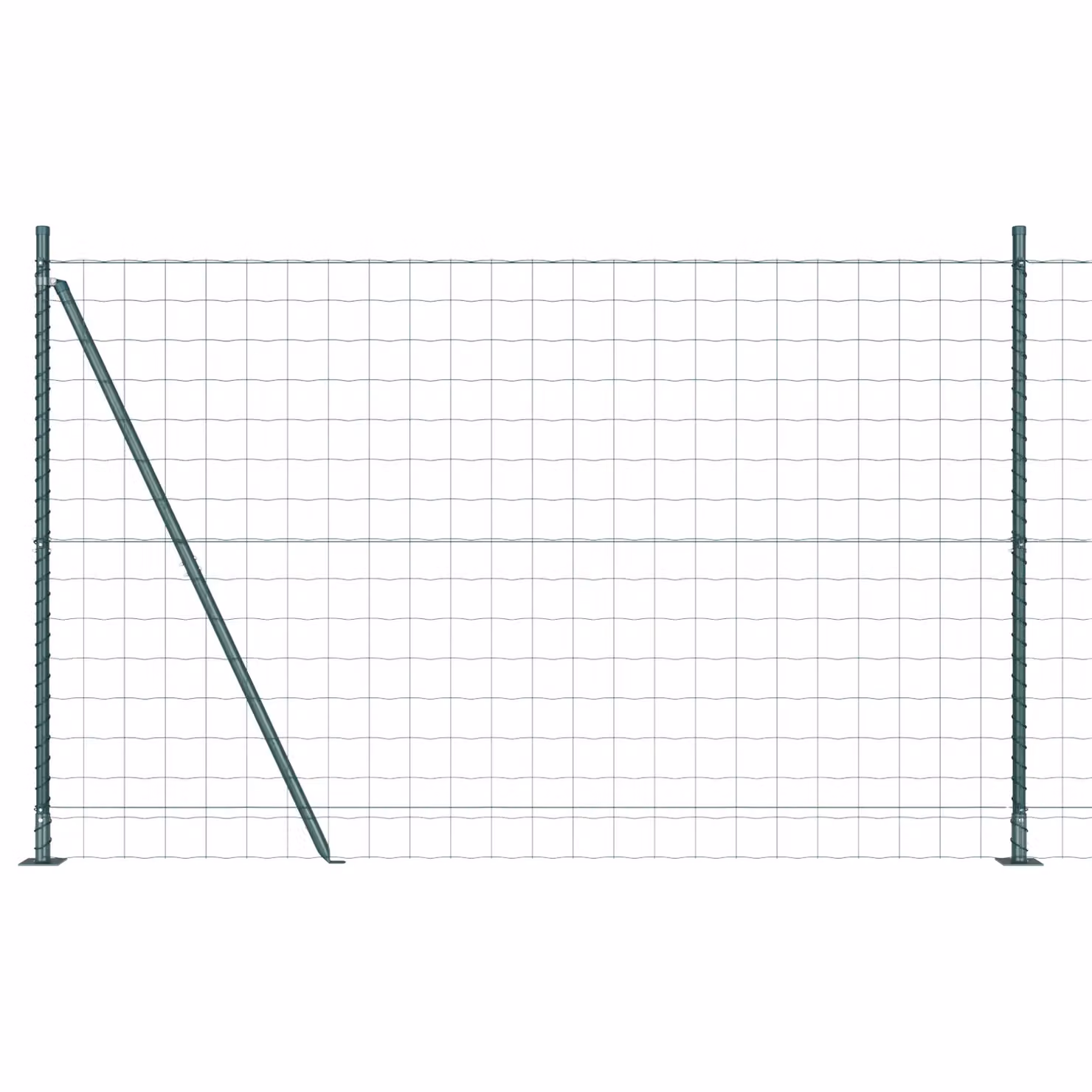 Berkfield Home Euro Fence with 7 Flanged Posts, Galvanised Steel, Silver, W: 10 m, H: 1.5 m – 2