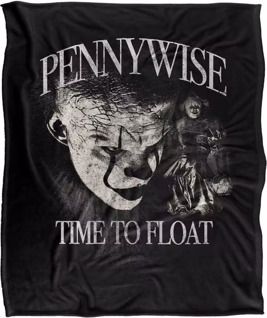 LOGOVISION IT Welcome to Derry Time to Float Pennywise Super Soft Fleece Throw Blanket, Multicolour, W: 127 cm, D: 152.4 cm – 6
