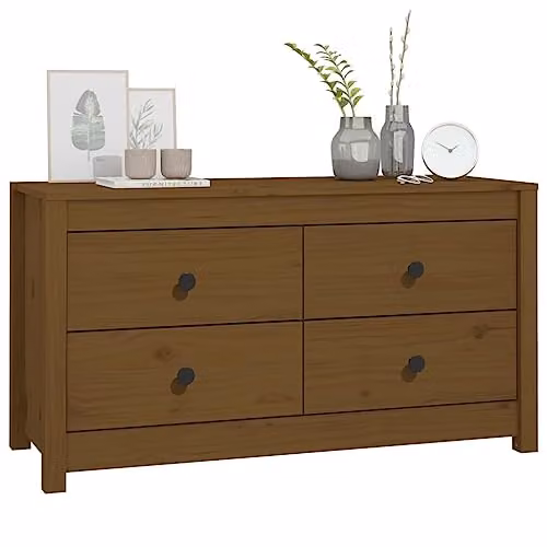 vidaXL Side Cabinet in Brown Solid Pine Wood W/D/H: 100 x 40 x 54 cm – 5