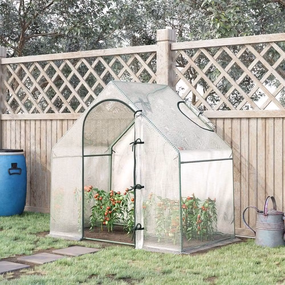 NESTLUNE White Portable Walk-In Mini Greenhouse Growing House – 3