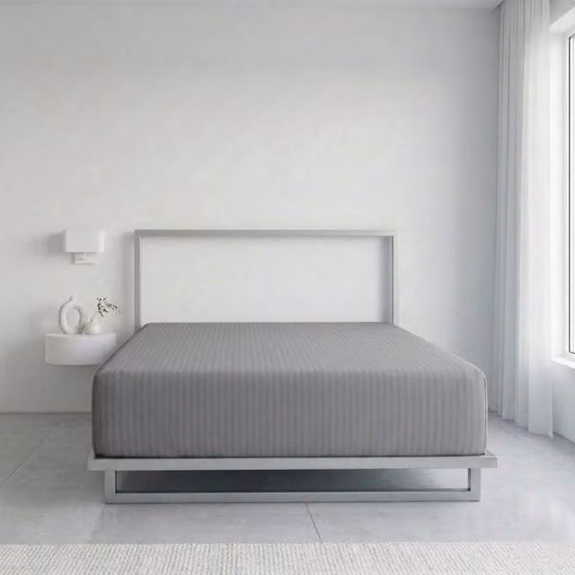 Snug City Luxury Mako Satin Stripe Cotton Rich Extra Deep 30cm Fitted Sheet in Grey, Size: Single (90 x 200 cm)
