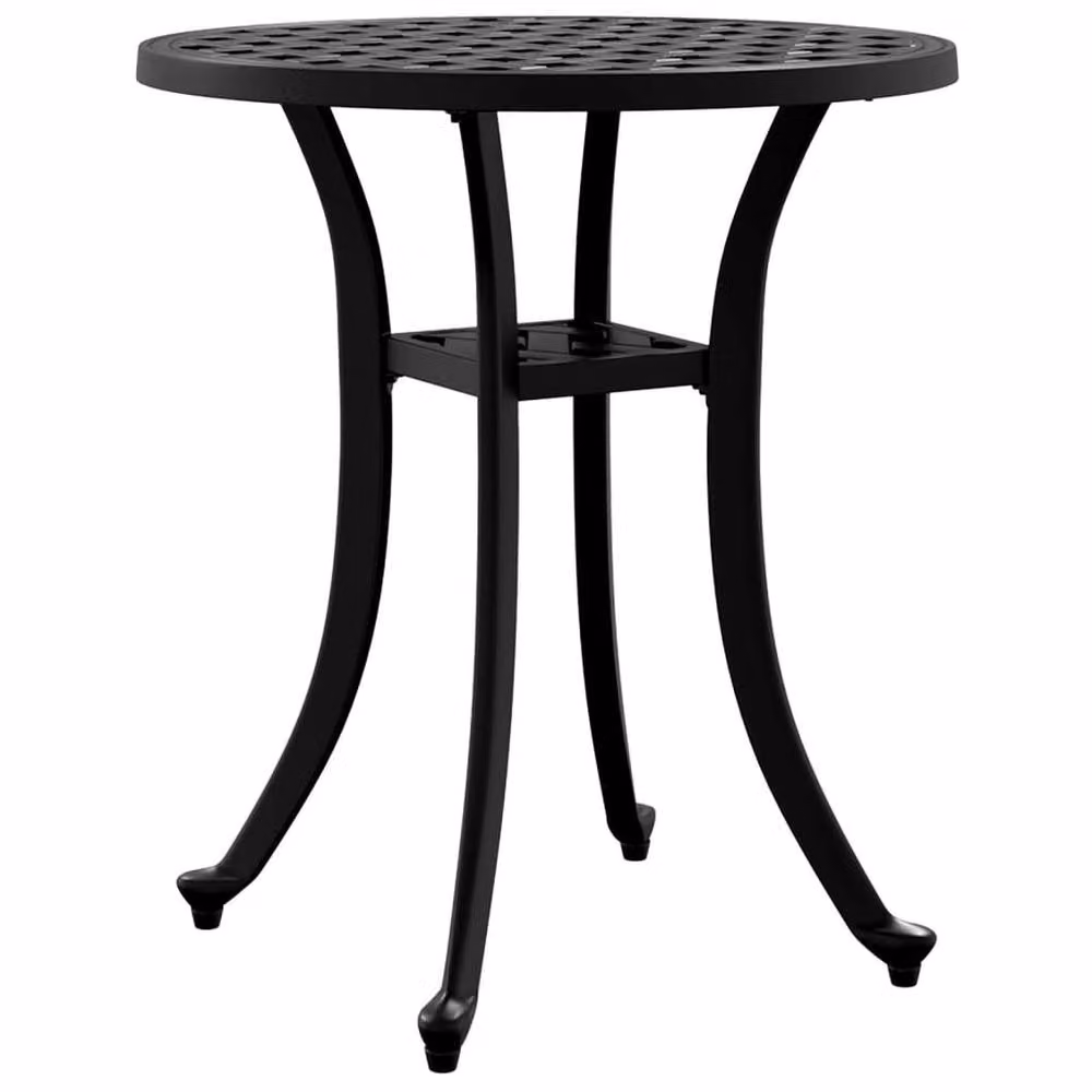 Berkfield Home Modern Geometric Garden Table in Matt Black Cast Aluminium W/D/H: 48 x 53 x 53 cm – 2