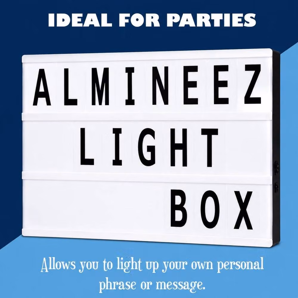 PAWNORA A4 White Cinematic LED Light Up Letter Box Sign – 5