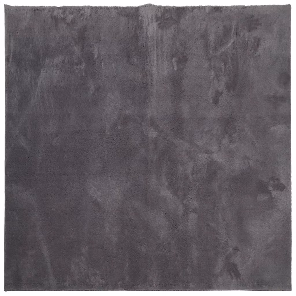 Berkfield Home Round Short Pile Soft and Washable Anthracite and Black Rug, Diameter: 100 cm – 1