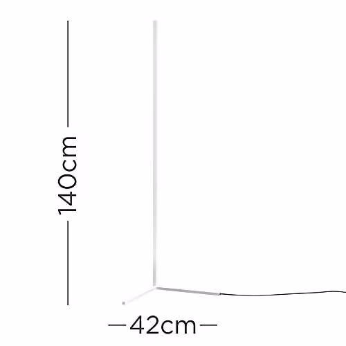 MiniSun Modern Tri-Bar White Corner Floor Lamp with 3000K Warm White Light – 2