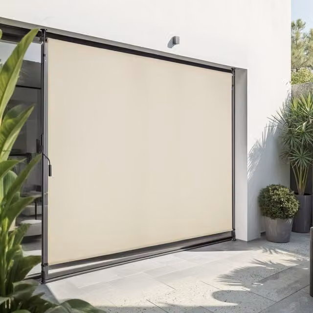 TECTAKE Taija Clamp Awning with Hand Crank in Beige, Width: 208 cm