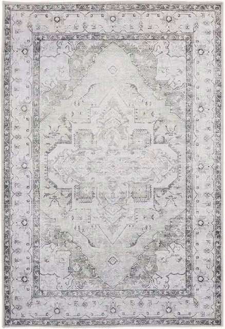 Kukoon Green Traditional Flatwoven Oriental Area Rug for Living Rooms and Hallways, W: 200 cm, D: 290 cm