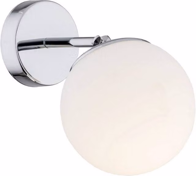 Netlighting Satelite Outdoor Globe Wall Lamp in Grey and Chrome with Opal Matt Glass IP44