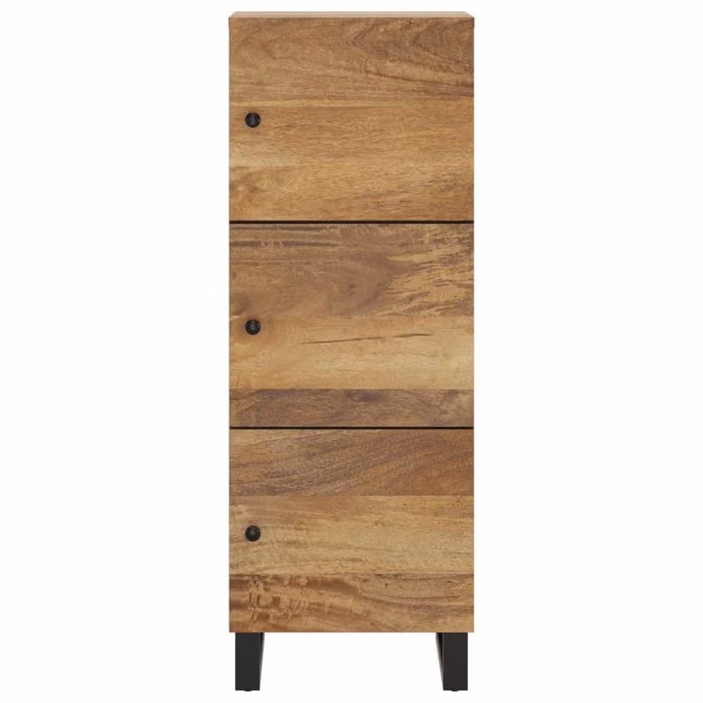 Berkfield Home Industrial Highboard with 3 Hinged Doors, Brown Mango Wood and Iron, W/D/H: 40 x 33 x 110 cm – 3