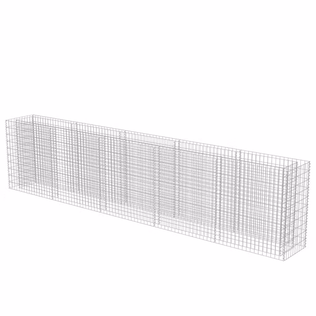 Berkfield Home Silver Galvanised Steel Wire Mesh Gabion Raised Bed, W/D/H: 450 x 50 x 100 cm – 2