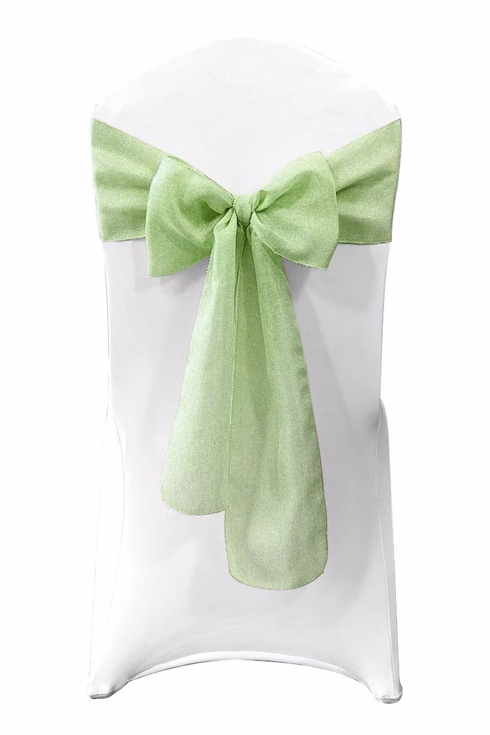 Neel Blue 10-Piece Hessian Chair Sashes in Pale Green, W: 22 cm x L: 280 cm – 2