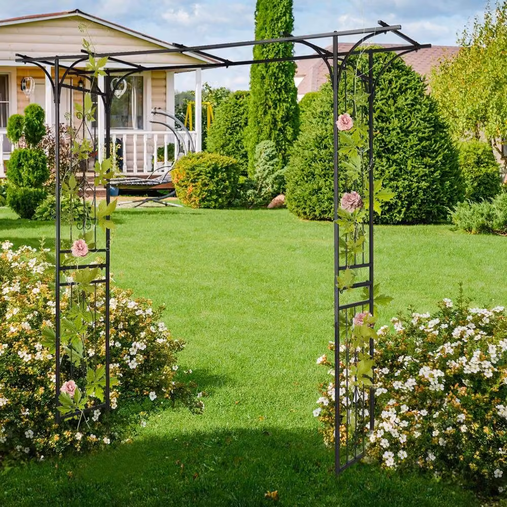 Kelvenix Heavy Duty Metal Garden Arch Support in Black – 2