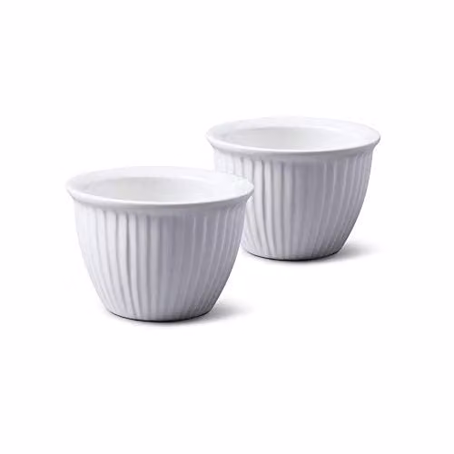 WM Bartleet & Sons Set of 2 White Porcelain Conical Dessert Bowls, 9cm Diameter – 1