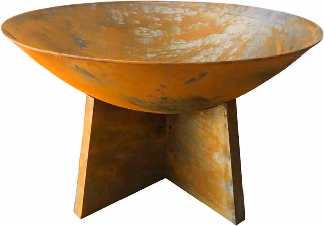 Charles Bentley Fire Bowl in Brown and Orange with Oxidised Rust Finish