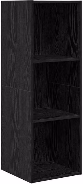 Berkfield Home Black Oak TV Cabinet, W/D/H: 37 x 37 x 107 cm
