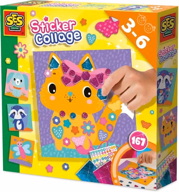SES Creative Mosaic Gluing Animal Foam Set in Multicolour