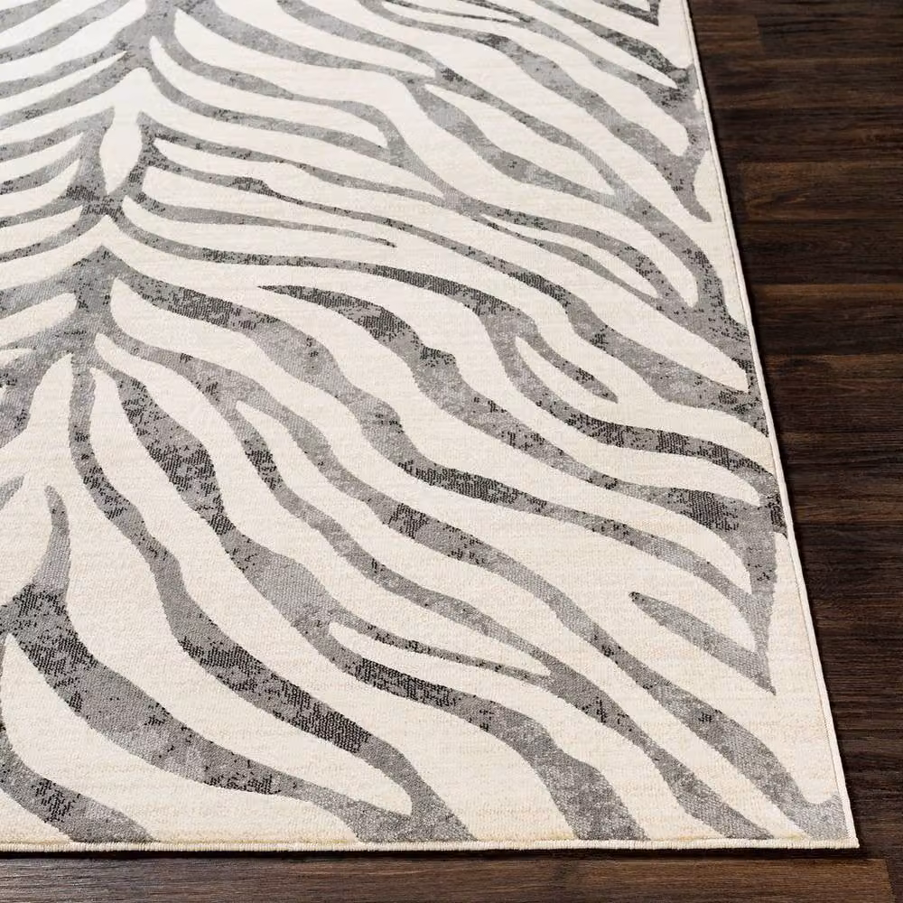 Livabliss Boho Zebra Animal Print Rug in Grey, Beige and Yellow, W: 80 cm, L: 220 cm – 4