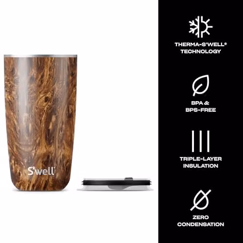 S'well Brown Stainless Steel Tumbler with Lid, 530ml – 4