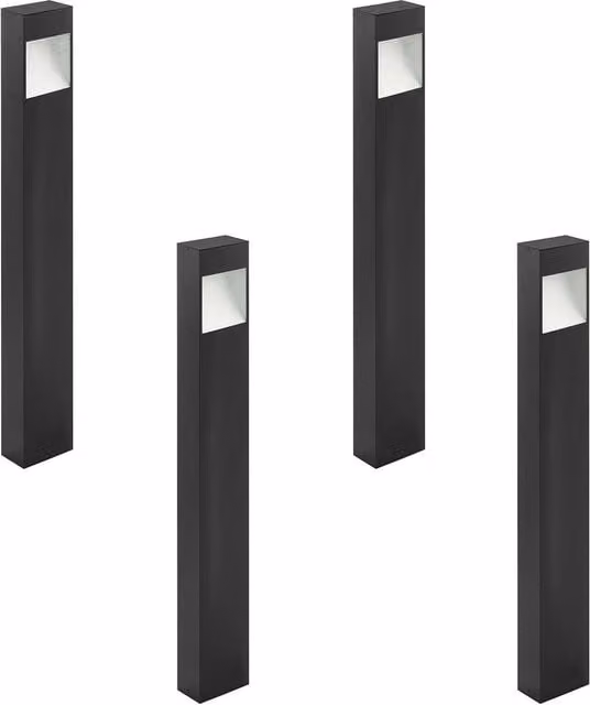 Loops 4 Pack Anthracite IP44 Outdoor LED Pedestal Garden Lights with Square Aluminium Post and 10W Downlight – 1