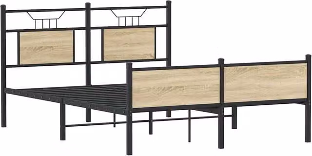 Berkfield Home Sonoma Oak King Size Bed Frame with Drawers, Brown, W/D/H: 150 x 200 x 91.5 cm