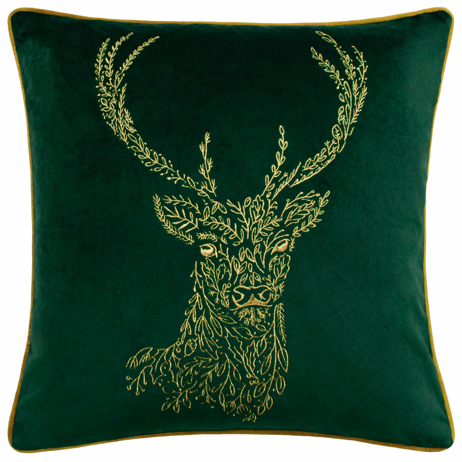 Riva Home Green and Gold Velvet Animal Print Square Cushion, W/D/H: 50 x 50 x 50 cm – 2
