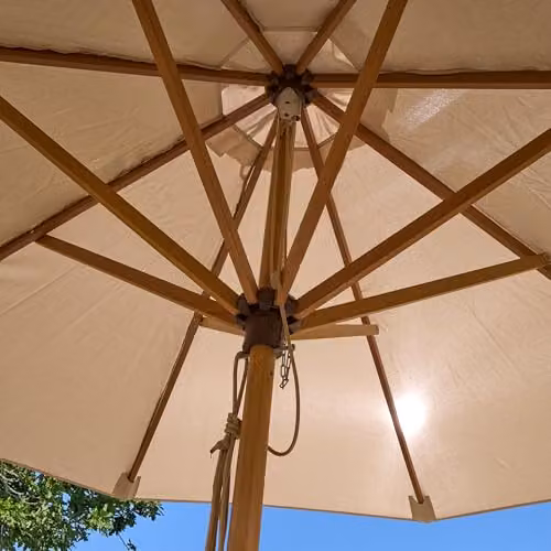 Rowlinsons Ashdown Wooden Parasol in Natural Brown, W/D/H: 219 x 219 x 200 cm – 2