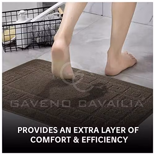 Gaveno Cavalia 2 Piece Greek Bath Set in Latte Brown with Non-Slip Bath Mat and WC Pedestal Mat – 3