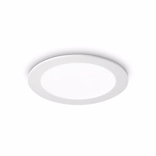 Netlighting Groove LED Round Recessed Spotlight Panel in White with Cool White Light