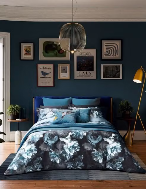 Ted Baker Painted Blooms Pure Cotton Sateen Bedding Set, Multicolour, W: 200 cm x H: 200 cm