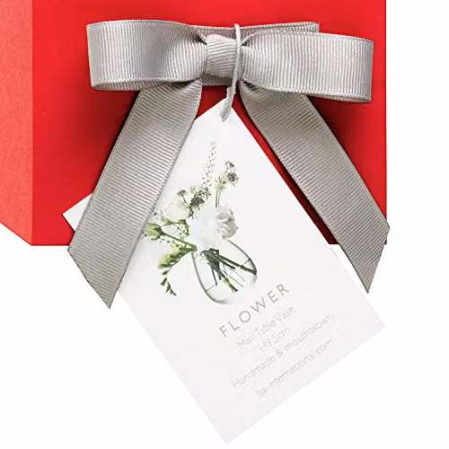 LSA International Flower Mini Table Vase, Handmade Clear Glass, Height: 9.5 cm – 2