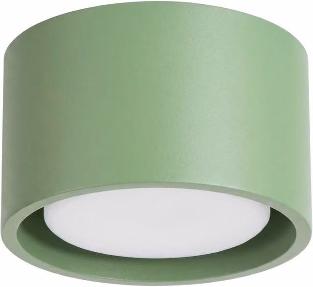 Sollux Lighting minimalist round ceiling lamp in green, W/D/H: 6 x 10 x 10 cm