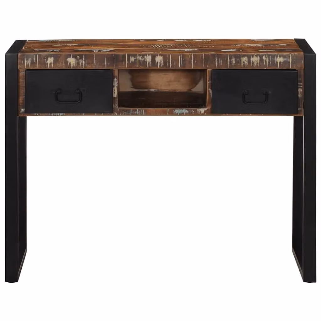 Berkfield Home Multicolour Reclaimed Solid Wood Console Table, W/D/H: 100 x 35 x 75 cm – 2