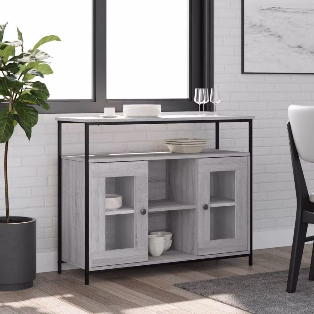 Berkfield Home Grey Sonoma Sideboard, W/D/H: 100 x 35 x 80 cm – 2