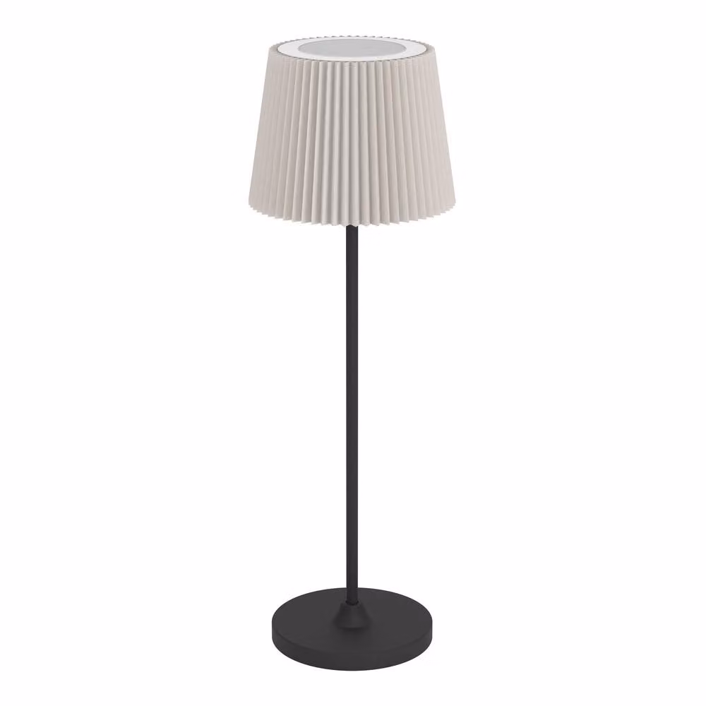 Eglo Leonero Portable LED Table Lamp with Touch Dimmer, Black and Beige Fabric and Metal – 2