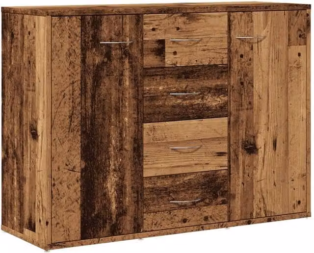 Berkfield Home Old Wood Sideboard in Brown, W/D/H: 88 x 30 x 64 cm – 1