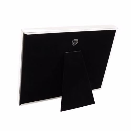 Happy Homewares Modern Rectangular Single Metal and Glass Tabletop Picture Frame in Silver – 2