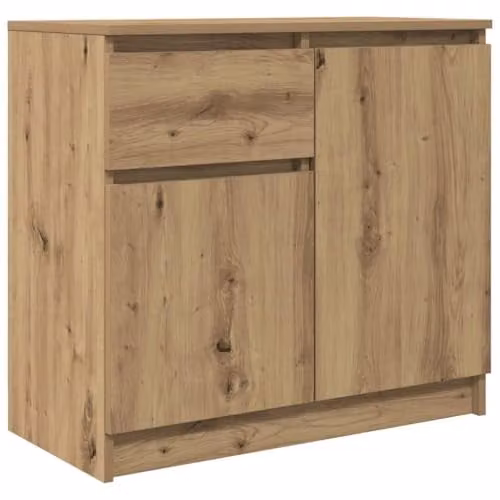 vidaXL Sideboard with Drawer, Brown Artisan Oak, W/D/H: 71 x 35 x 65 cm – 1