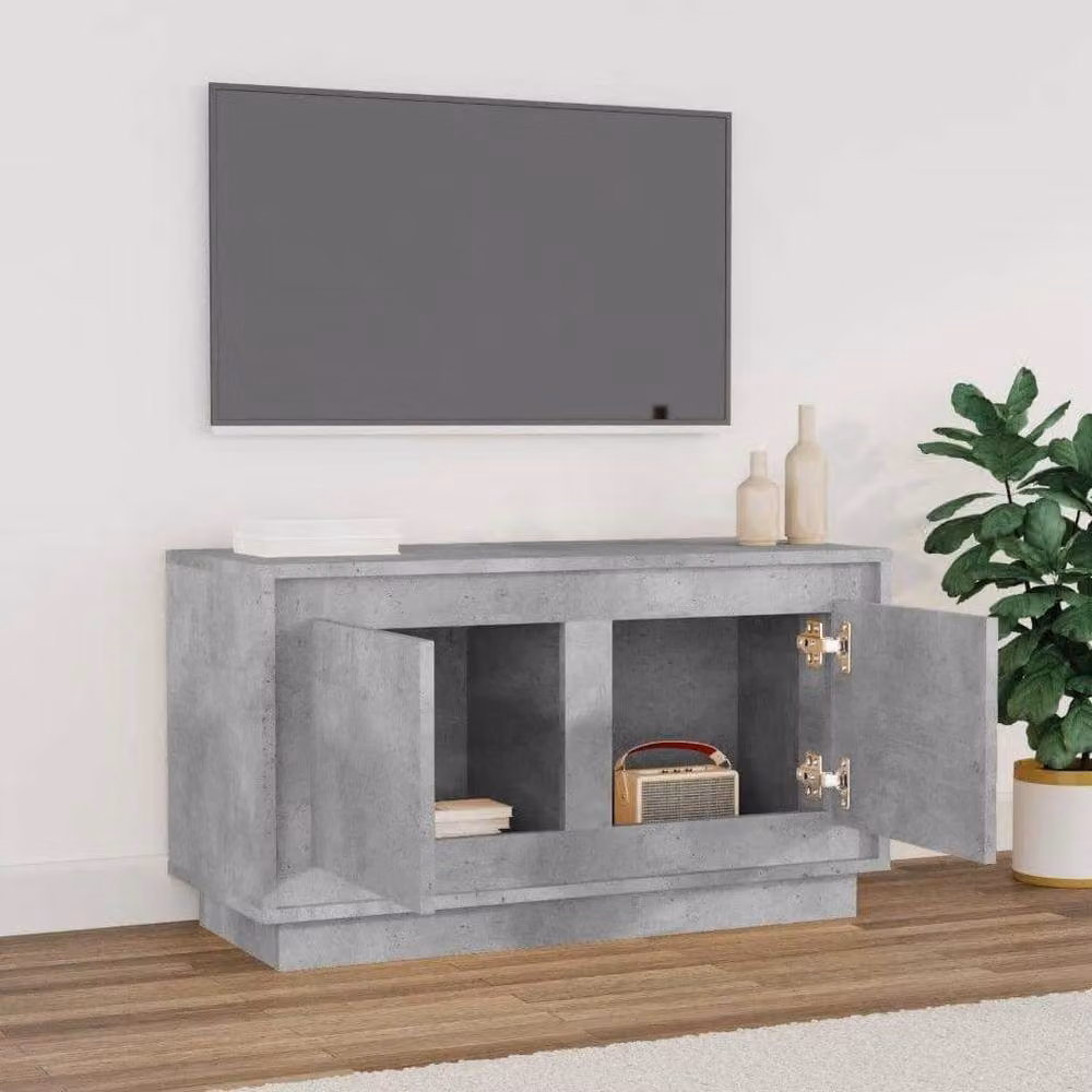 Berkfield Home Modern TV Cabinet in Concrete Grey, W/D/H: 80 x 35 x 45 cm – 2