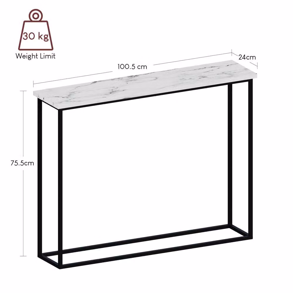 Vida Designs Multi-purpose Console Table in White with Metal Legs – 2