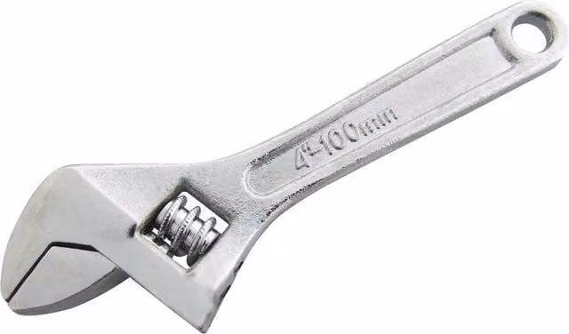 VOGREX 100mm Carbon Steel Mini Adjustable Spanner in Silver