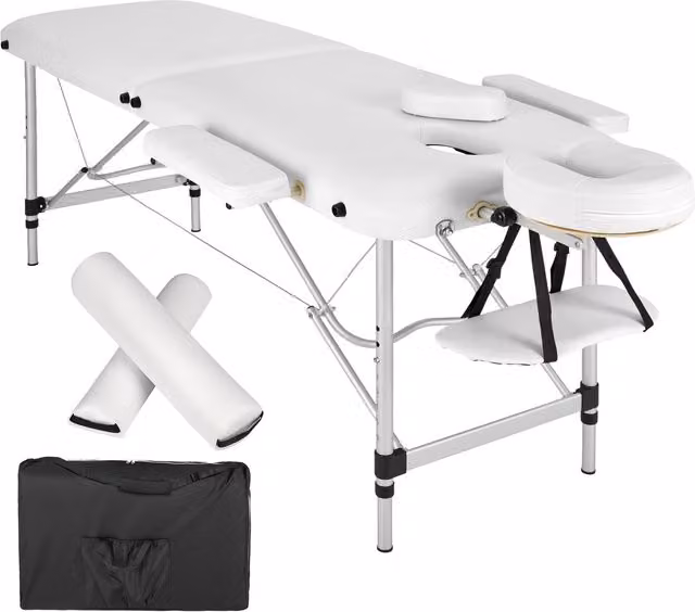 tectake 2-Zone Massage Table Set in White