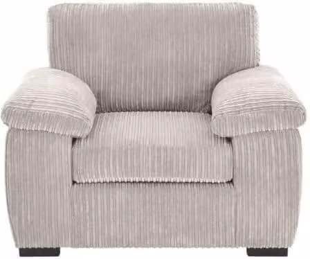 LUXURY LIFE Collingdale Modern Swivel 1 Seater Sofa in Beige Jumbo Cord Fabric with Solid Wood Frame, W/D/H: 120 x 90 x 90 cm