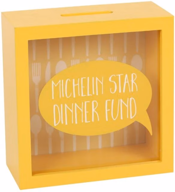 KDMK Michelin Star Dinner Fund Money Box in Yellow